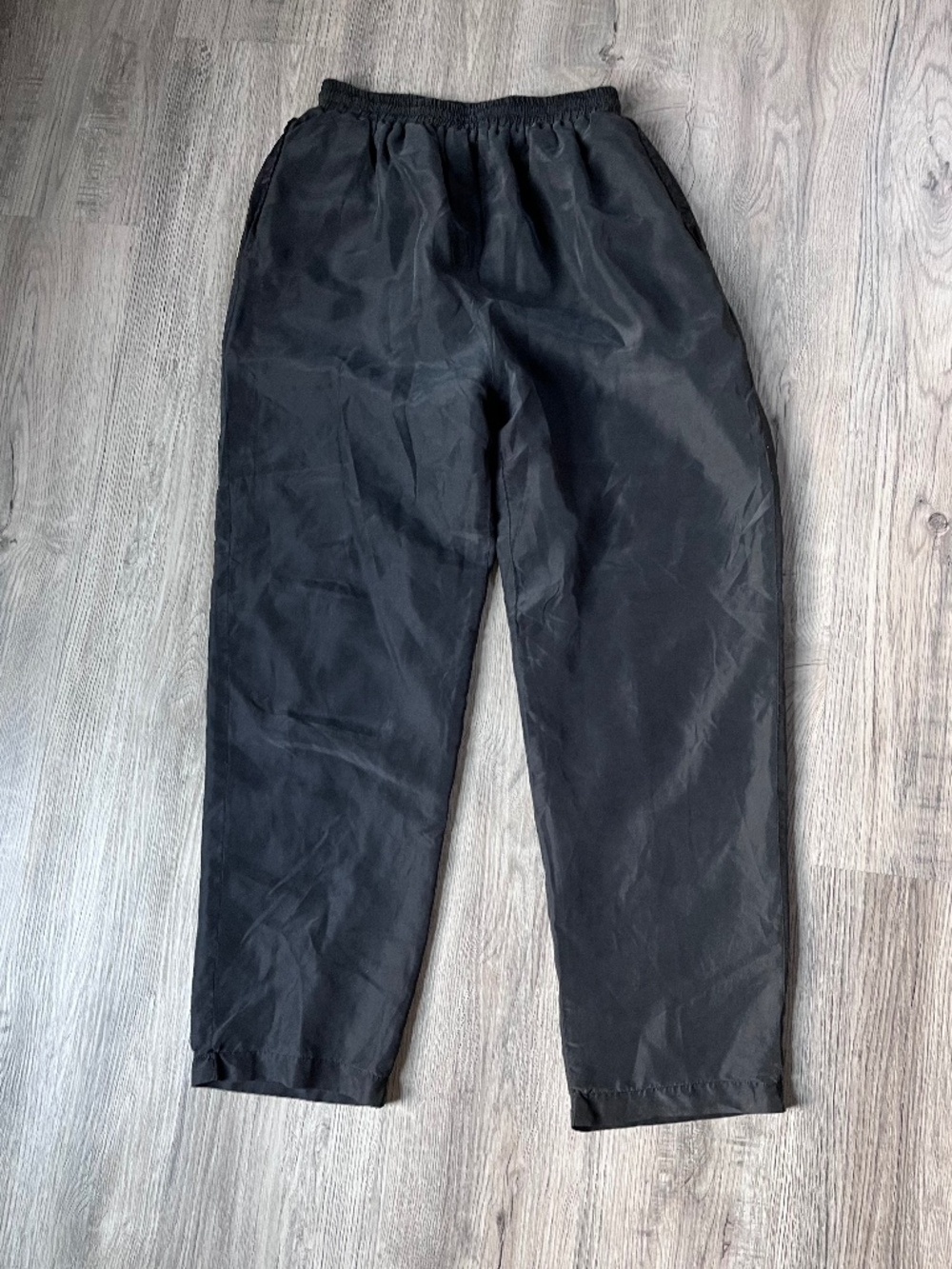Nouveau Monde 70s Silk Pants Womens small black Lined Elastic Drawstring